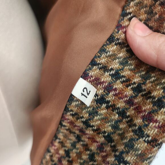 Vintage Character Suburban Wear Houndstooth Wool Lined Tailored Blazer Jacket 12 - Picture 14 of 16